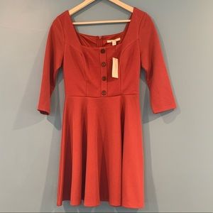 3/4 length sleeve skater dress